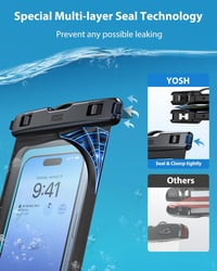YOSH Vízálló Telefontok 6,8" - iPhone, Samsung, Xiaomi Kompatibilis (2db, Fekete) 4