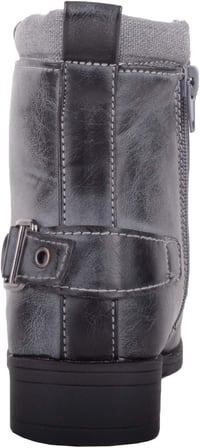 Absolute Footwear Lány Katonai Csizma Cipzárral, Fekete, 39 1/3-as Méret 3