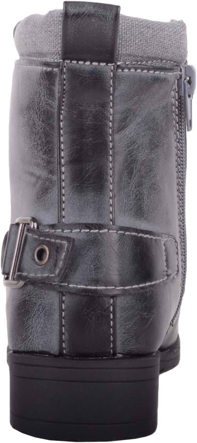 Absolute Footwear Lány Katonai Csizma Cipzárral, Fekete, 39 1/3-as Méret