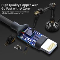 Nylon 3in1 USB kábel iPhone Lightning és Type-C - 1m, többfunkciós töltő 4