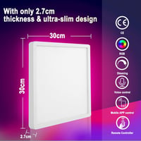 Eregou RGB LED mennyezeti lámpa, 24W, távirányítós, Alexa-kompatibilis 3