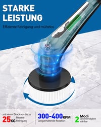 Homtronics 14 az 1-ben IPX8 vízálló elektromos tisztítókefe, 9 cserélhető fejjel - fürdő, csempe, autó 2