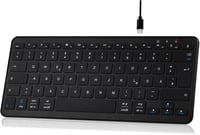Qulose Vezeték Nélküli Bluetooth Billentyűzet - Újratölthető Mini Klaviatúra USB-C, Ultravékony Ergonomikus Dizájn, QWERTZ, Android/iOS/Wind 1