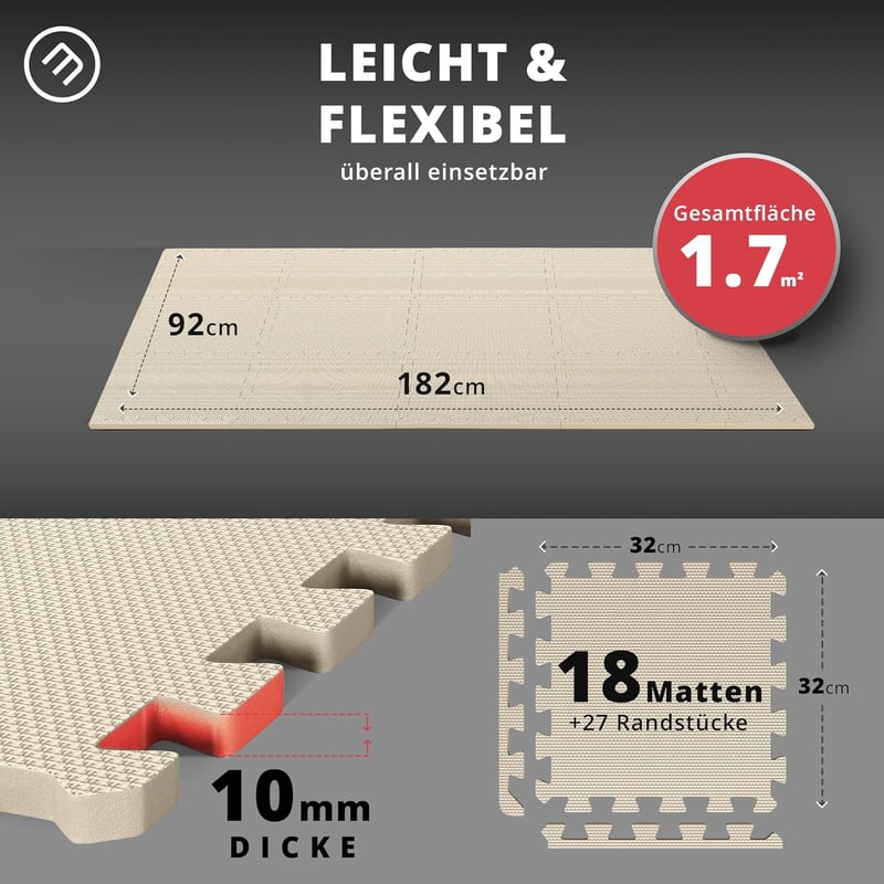 Puzzle rendszerű edzőszőnyeg szett - Fitnesz, jóga és tornagyakorlatok védőalátétje