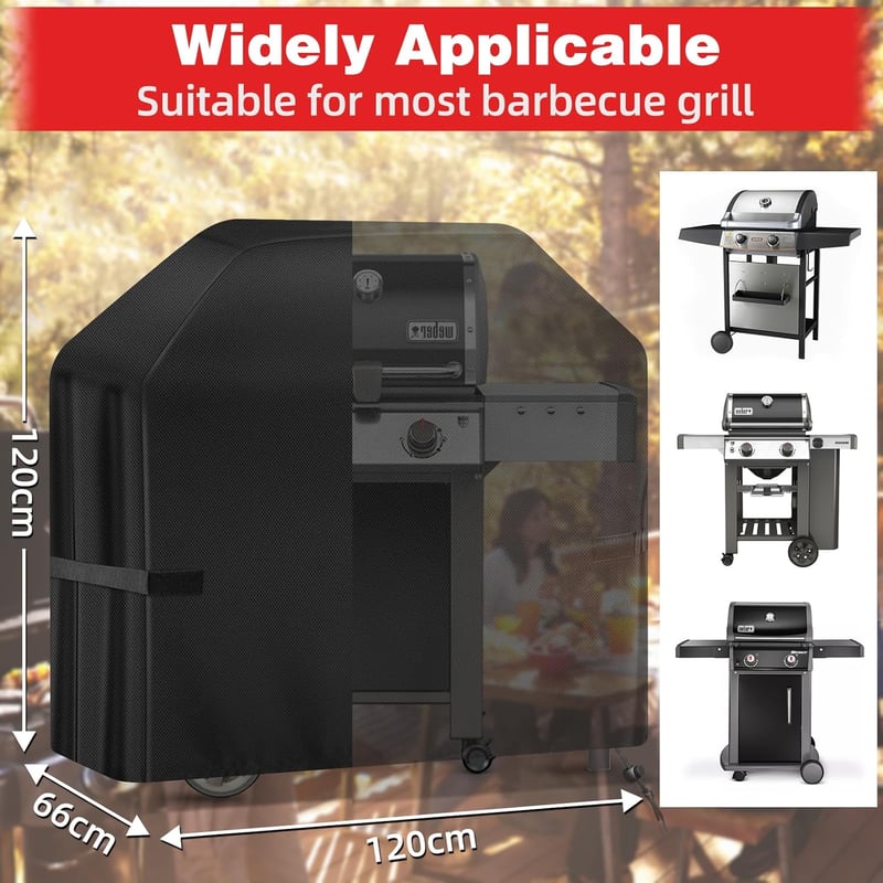 SPGOOD Grillhuzat 120x66x120 cm - Vízálló 420D Oxford Anyagú BBQ Védőtakaró Gázgrillhez, Időjárásálló, Szakadásmentes, Állítható Tépőzárral 