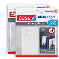 tesa Klebenagel ragasztószeg tapétához és vakolathoz, 2 kg teherbírás, Powerstrips technológia, nyomtalanul eltávolítható, érzékeny — 2 db-os szett 1