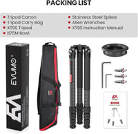 EVUMO Carbon Tripod 165 cm, 40 kg terhelhetőség, fotó és videó állvány 7