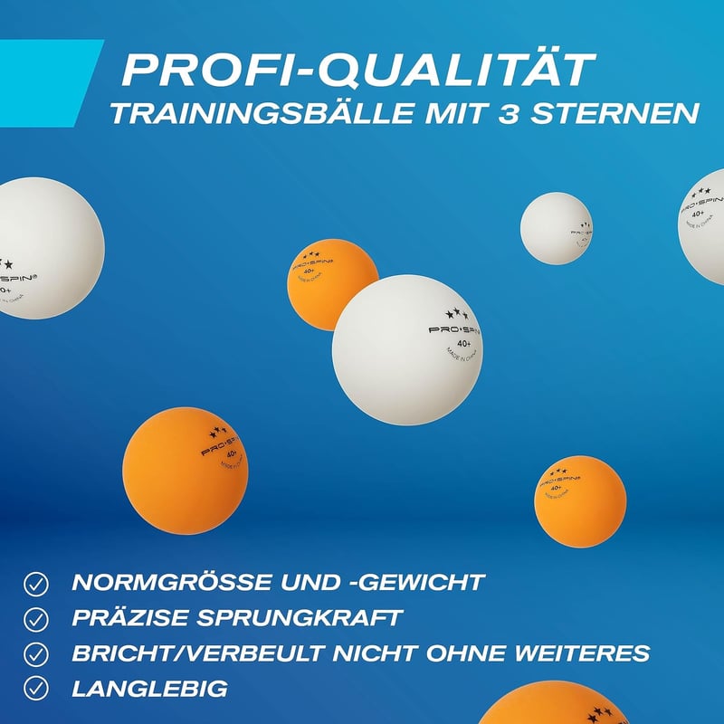 PRO SPIN Pingpong Ütő Készlet - Hordozható Asztali Tenisz Háló, 3 Csillagos Labdák, Táska, Gyerekeknek és Felnőtteknek, 4 Játékos Részére