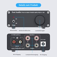 Fosi Audio V1.0B 50W x 2 Mini HiFi sztereó erősítő, TPA3116 chip, 19V tápegységgel 3
