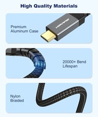 Uzanpie USB4 kábel 40Gbps, Thunderbolt 4/3 kompatibilis, 100W töltés, 8K/4K támogatás 4