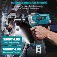 Ecarke 1360 Nm Akkumulátoros Ütvecsavarozó, Makita 18V Kompatibilis, Kefe Nélküli 1/2" Kerékanya Lazító LED Világítással, Állványszereléshez 4