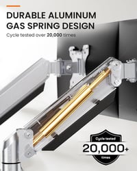 ErGear Dupla Monitortartó 13-32" Képernyőkhöz, Gázrugós Technológia, Teljes Mozgástartomány, ±45° Döntés, 180° Forgatás, VESA 75/100, 8kg Te 5