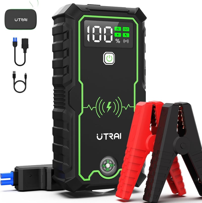 UTRAI 3600A Autós Akkumulátor Bikázó és Powerbank, LED Lámpával, 12V