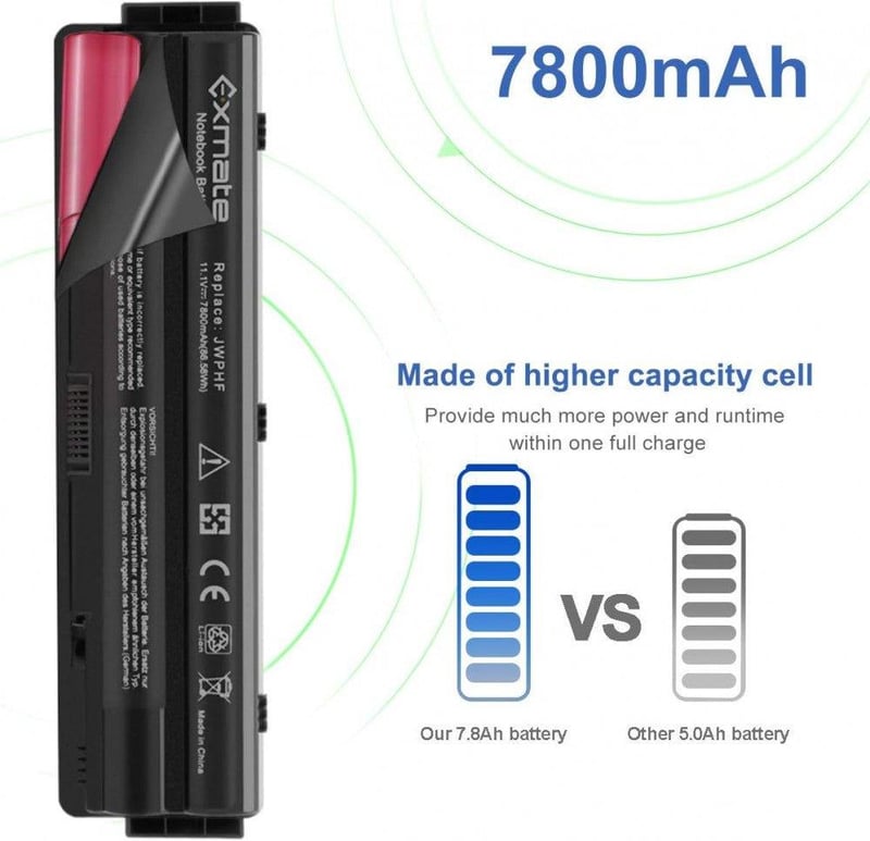 Dell XPS 14-17 laptophoz 11.1V 7800mAh Exmate akkumulátor JWPHF
