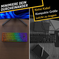 KLIM Shift 60% Mechanikus Billentyűzet - Vezeték Nélküli, Hotswap, Gamer - 2.4 GHz & Bluetooth TKL - PC, PS4, PS5, Mac Kompatibilis - QWERTZ 6