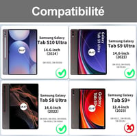 SENGBIRCH Bluetooth Billentyűzet Tok Samsung Tab S10/S9 Ultra 14.6" - Háttérvilágítás 7 Színben, Érintőpados Vezeték Nélküli Billentyűzet, S 2