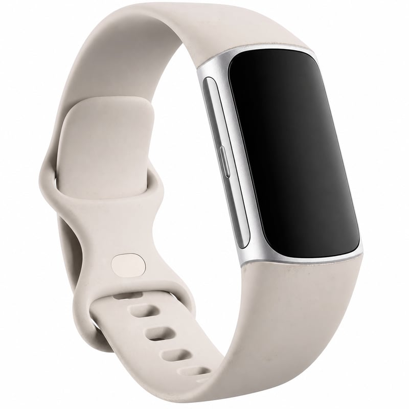 Brățară de fitness Fitbit Charge 6, porțelan/aluminiu argintiu - utilizată, stare uzată, incompletă — uzată, folosită (stare: vezi a 2-a fotografie)
