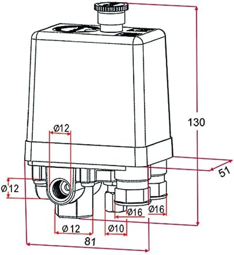 Solnoa Kompresszor Nyomáskapcsoló 230V - Alumínium Dugattyús Olajkompresszorhoz, 90-120 PSI, Csendes Működés, Gyors Nyomáscsökkentés