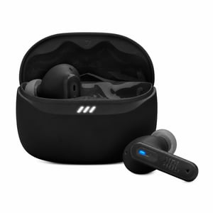 JBL Tune Beam 2 bežične Bluetooth slušalice s tehnologijom uklanjanja buke, IP54, 48 h - crne — bez kabela za punjenje (stanje: vidi 2. sliku)