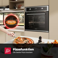 GASLAND ES609321DSH Beépíthető Sütő 70L - 9 Funkciós Elektromos Sütő Forrólevegővel, Teleszkópos Sínnel, Rozsdamentes Acél, Gyerekzárral 2