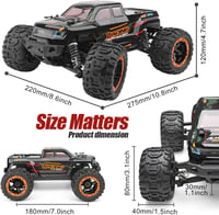 HAIBOXING 1:16 Távirányítós Monster Truck - 36 km/h Vízálló RC Autó Terep Játék, Gyerekeknek és Felnőtteknek, 2.4 GHz Vezérlés, 280 Láb Ható 6