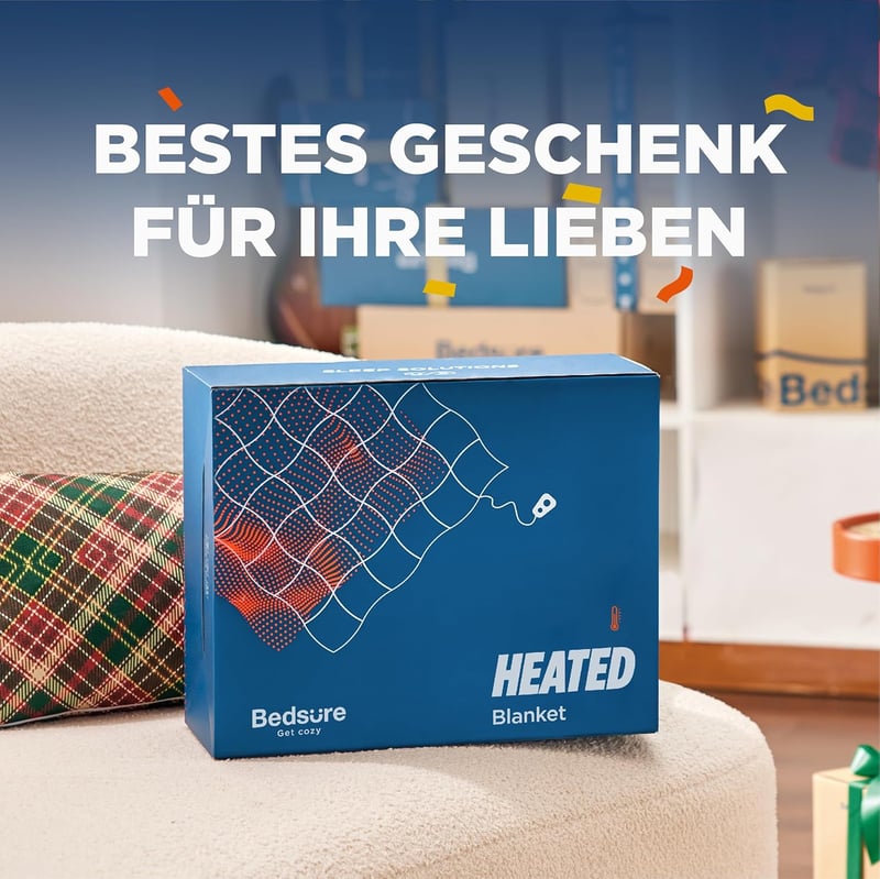 Bedsure Elektromos Takaró 180x200cm - 8 Fokozatú Gyorsmelegítő Pléd Időzítővel