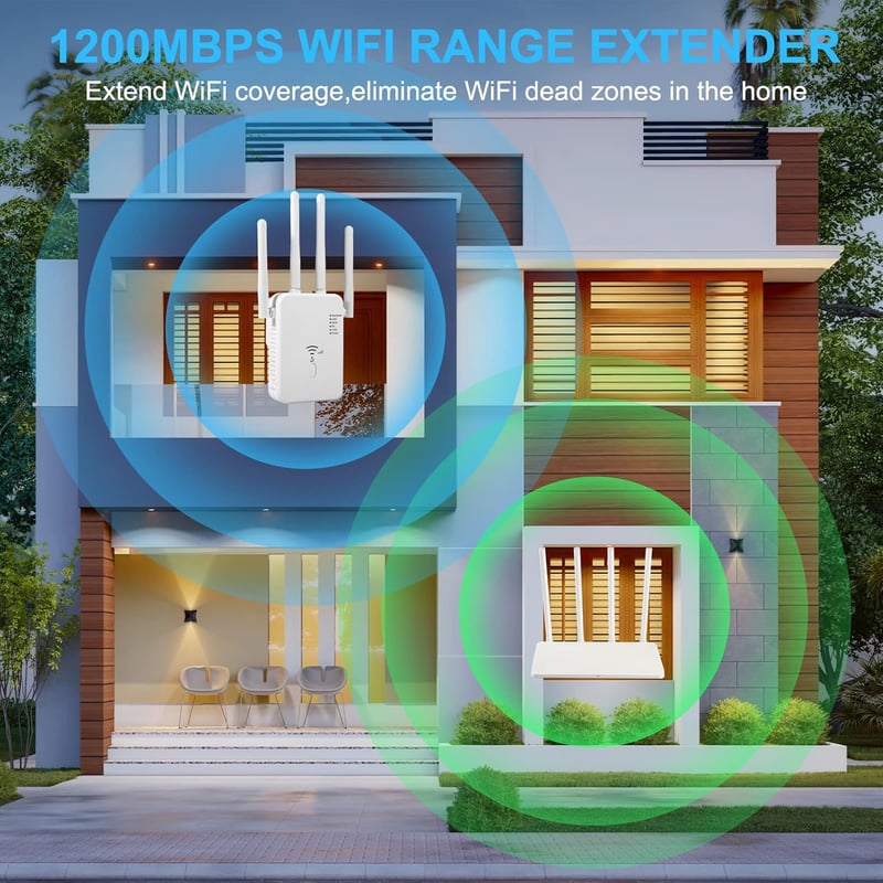 Repetor Wi-Fi TP-Link AC1200 Dual Band cu 4 Antene și Port LAN