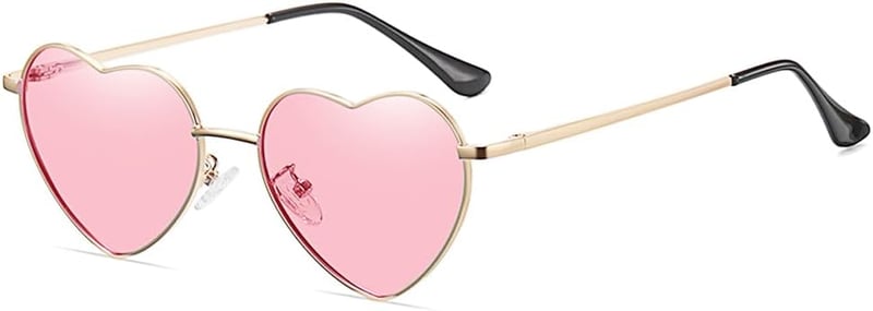 RUNHUIS Arany Szív Alakú Napszemüveg - Polarizált, UV400, Unisex Fesztivál Szemüveg