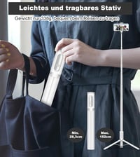 TONEOF 152cm-es Fehér Alumínium Szelfibot Állvány iPhone és Android Telefonokhoz, Vezeték Nélküli Távirányítóval - 173cm, Beige Grey 6