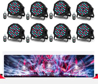 DELIBANG DMX512 RGB LED Par Lámpa Szett - 36 LED-es Diszkó Fény Távirányítóval - Színpadi Világítás Bulikhoz, Koncertekhez, Esküvőkre - 8 db 1