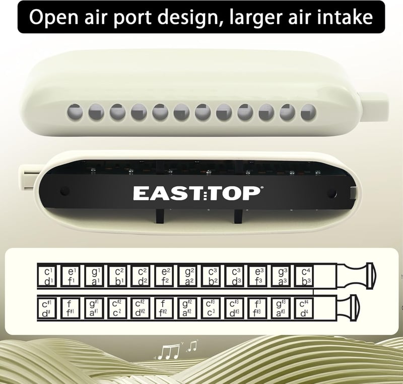 EAST TOP ET12 Kromatikus szájharmonika profiknak - modern dizájn