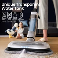 iDOO vezeték nélküli elektromos felmosó, LED-es, 350ml-es tartállyal és dupla forgófejjel 3