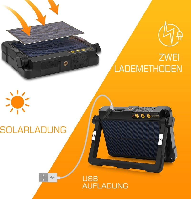 MEIKEE 80W LED Munkalámpa 12000 mAh Akkumulátorral - 4 Világítási Mód, 5 Fényerőszint, USB/Napelemes Töltés, Mágneses, Kempingezéshez, Szere