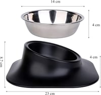 Bwelcam 400ml-es döntött macska és kutyatál szett - csúszásmentes, rozsdamentes acél etetőtálak 3