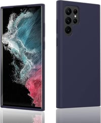Samsung Galaxy S22 Ultra szilikon tok - Sötétkék, ütésálló, puha tapintású védőtok 1