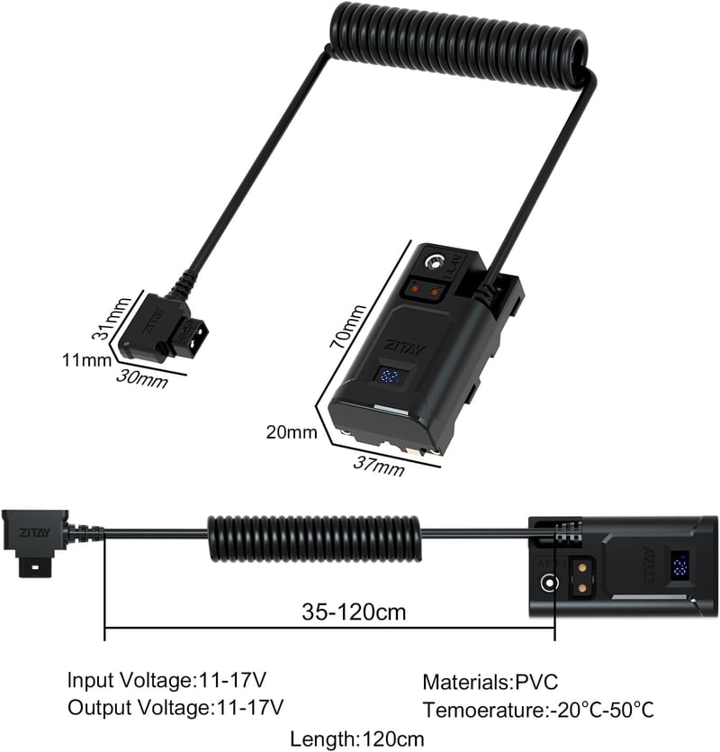  NP-F akkumulátor helyettesítő D-Tap tápegység Atomos és SmallHD monitorokhoz