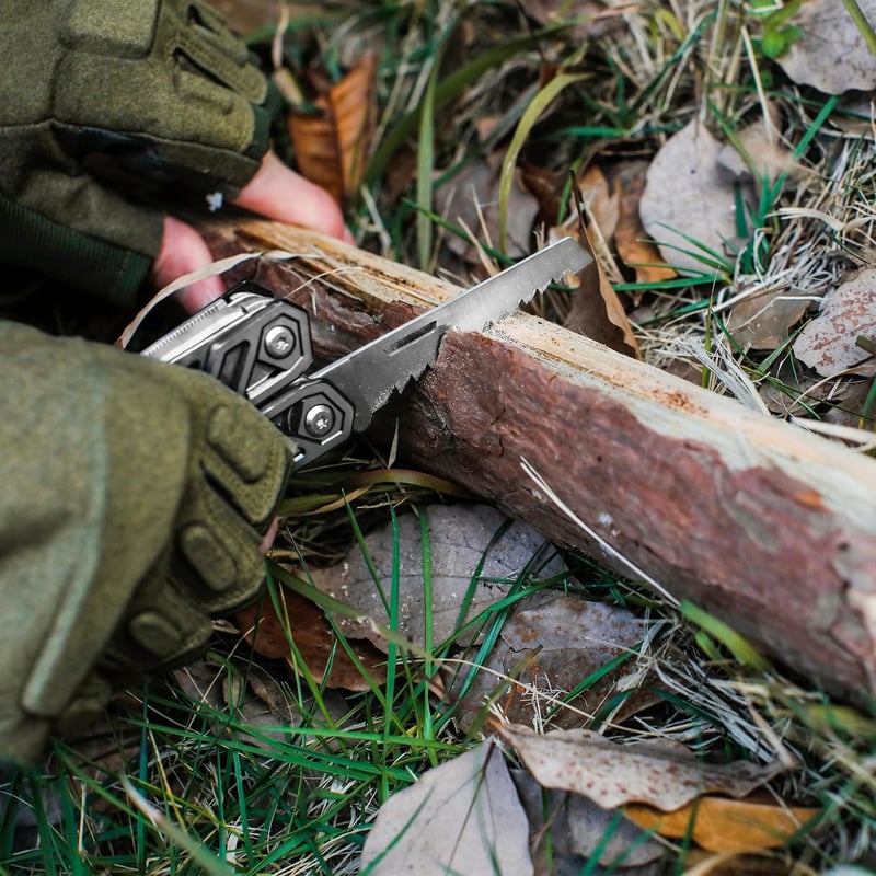 Mossy Oak 21 az 1-ben Multifunkciós bicska - Összecsukható Rozsdamentes Acél Túlélő Szerszám Kempinghez, Túrázáshoz, Hordozható Táskával