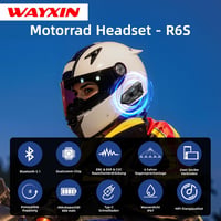 WAYXIN R6S Motoros Headset - 1200m Hatótávolságú Bluetooth Kommunikációs Rendszer 6 Motoros Összekapcsolásával, Vízálló, Kihangosító, Zajszű 2