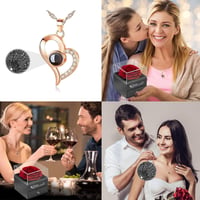 Örök Rózsa Ajándékszett - Valódi Rózsaszirom Holdformában "I Love You" Nyaklánccal, Szerelmi Ajándék Nőknek 8