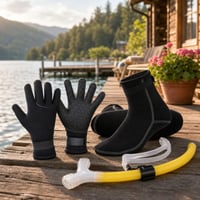 Set za hladno ronjenje: 3mm neoprenske rukavice + čarape + silikonska disalica 1