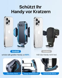 andobil 3 az 1-ben Univerzális Autós Telefontartó - 360° Forgatható, Szélvédőre és Szellőzőrácsra, iPhone Samsung Huawei Készülékekhez 4