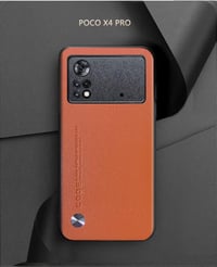 Poco X4 Pro 5G narancssárga műbőr tok kameravédővel 2
