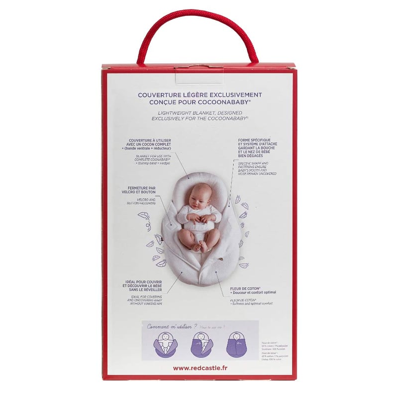 Red Castle Cocoonacover Fleur de Coton Könnyű Babapaplan - 1.0 Tog Hőtartás, Fehér Levél Minta, Pamut Anyag, Géppel Mosható