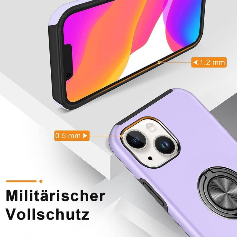 Apple iPhone 13 Mágneses Gyűrűs Tok - Világoslila Szilikon Védőtok