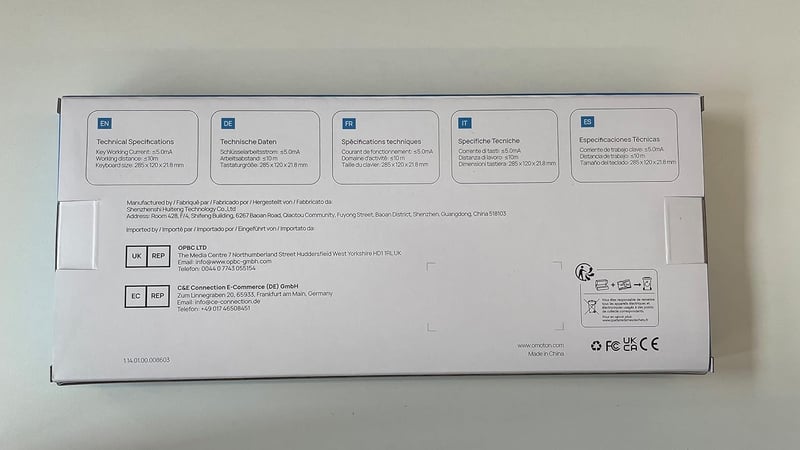 Apple MacBook kompatibilis OMOTON ezüst vékony Bluetooth billentyűzet