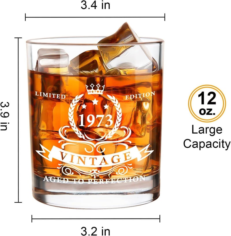 Prémium Whiskey Pohár Szett Fa Dobozban - 51. Születésnapi Ajándék Férfiaknak