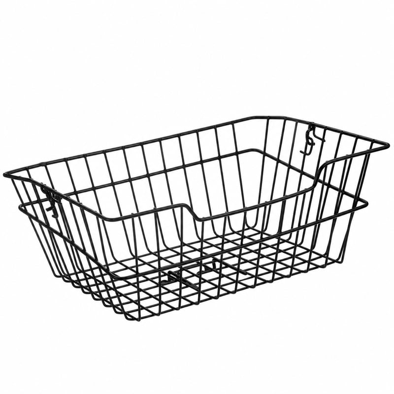 Coș de bicicletă Fischer negru 32x40x19 cm, pentru portbagaj spate — îi lipsește mânerul (stare: vezi a 2-a fotografie)