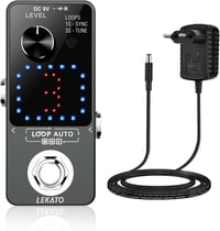 LEKATO Triple Looper Gitáreffekt Pedál - 18 Perces Felvételi Idő, Szinkronizált Rögzítés, Korlátlan Overdub, USB Csatlakozás, Hangoló Funkci 1