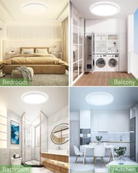 zemty Kerek LED Mennyezeti Lámpa 28W 3200lm - 29,5cm Ultravékony Dizájn, 3 Színhőmérséklet (3000/4500/6000K), IP44 Vízálló, Fürdőszobába, Na 5