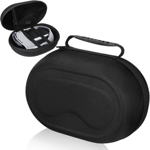 FDOUIGE Tvrda torba za nošenje Apple Vision Pro VR naočala - Vodootporna, otporna na udarce zaštitna futrola za dodatke, s ručkom za nošenje, crna